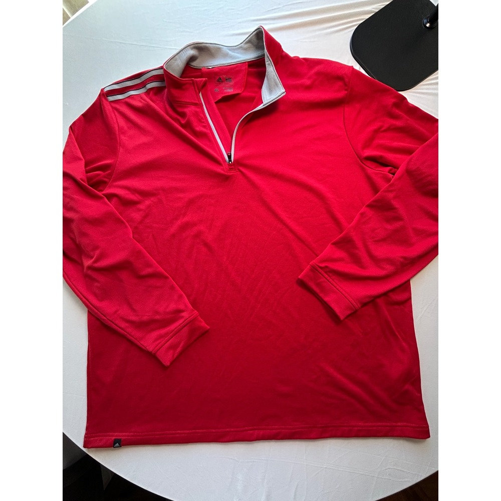 Adidas Golf Mens XL Red Quarter Zip Pullover Long Sleeve Shirt BC4771